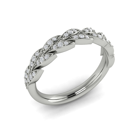 Pave Wheat Stackable Band