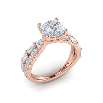 Entwined Round Diamond Engagement Ring