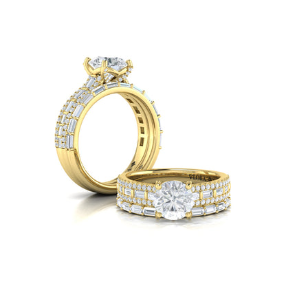 Matching Bands Wedding Band in 14K Yellow Gold by Vlora Bridal