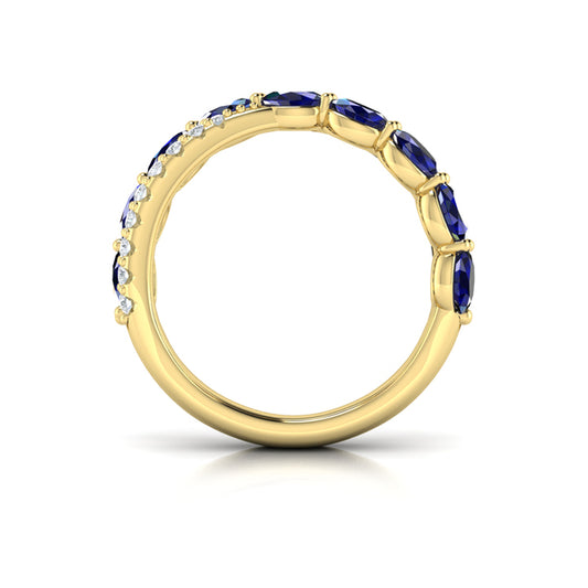 Multi Diamond and Sapphire Twist Statement Ring