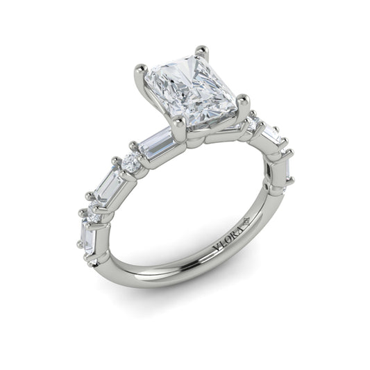 Daring Deco Emerald Cut Engagement Ring