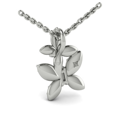 Double Butterfly Diamond Pavé Pendant Necklace