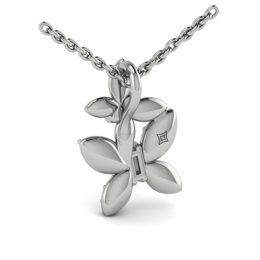 Double Butterfly Diamond Pavé Pendant Necklace