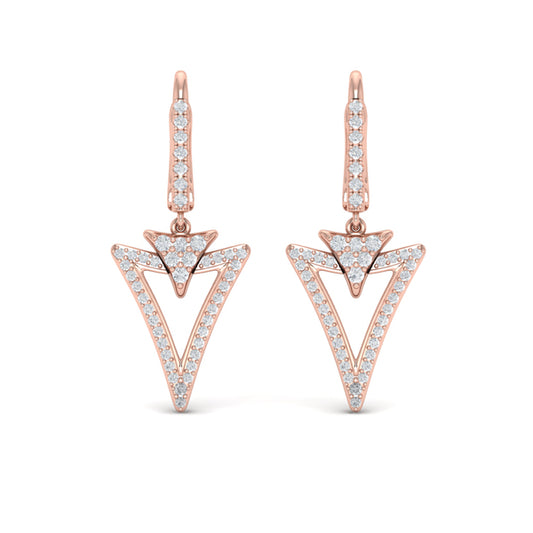 Diamond Open Double Trinity Huggie Earrings