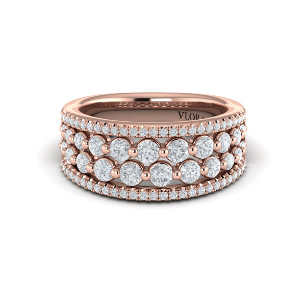 Diamond Multi-Row Statement Ring