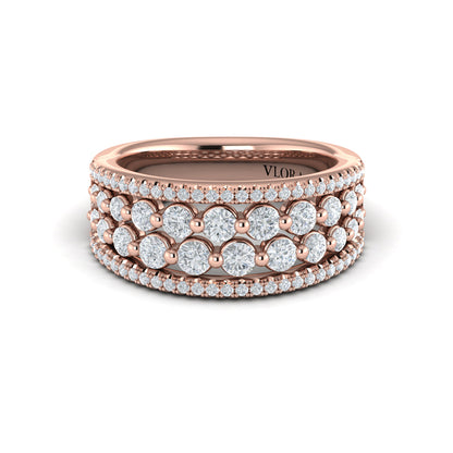 Diamond Multi-Row Statement Ring