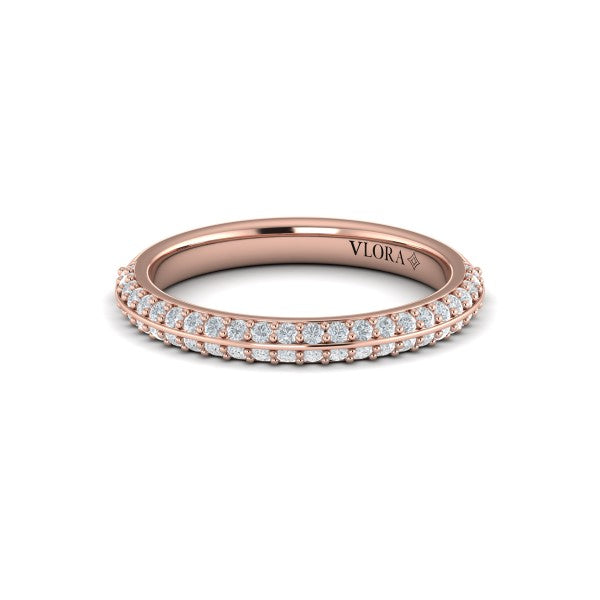 Matching Bands Wedding Band in 14K Rose Gold by Vlora Bridal