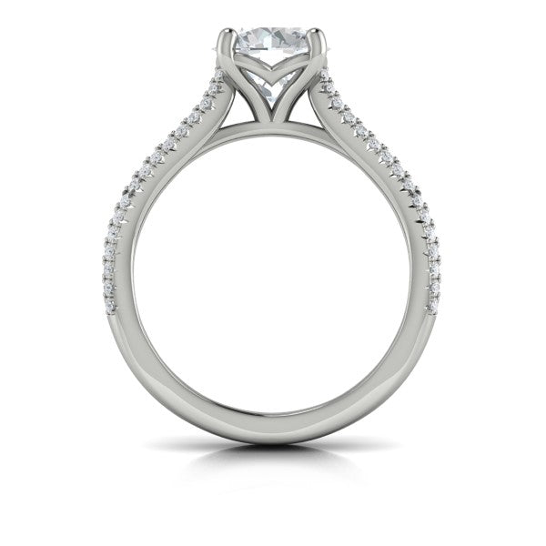 Round Classic Engagement Ring in Platinum by Vlora Bridal