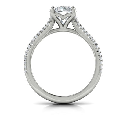 Round Classic Engagement Ring in Platinum by Vlora Bridal