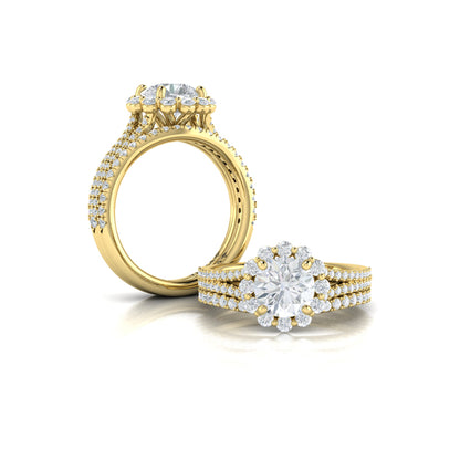 Floral Halo Engagement Ring