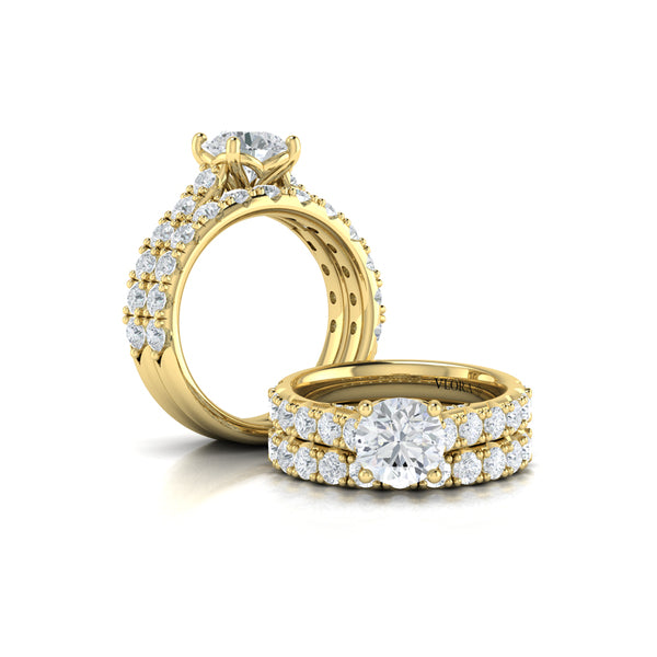 Matching Bands Wedding Band in 14K Yellow Gold by Vlora Bridal