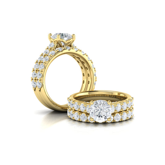 Matching Bands Wedding Band in 14K Yellow Gold by Vlora Bridal