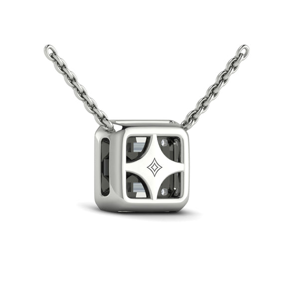Multi Diamond Baguette Pendant Necklace