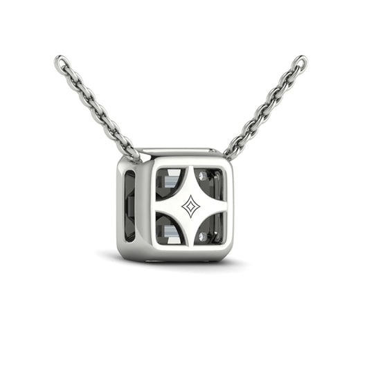 Multi Diamond Baguette Pendant Necklace