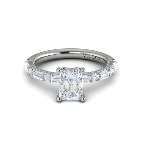 Daring Deco Emerald Cut Engagement Ring