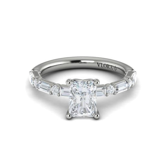 Daring Deco Emerald Cut Engagement Ring