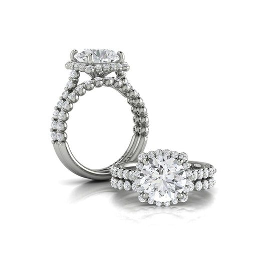 Matching Band for Floating Halo Round Engagement Ring