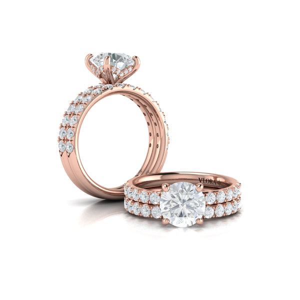 Matching Bands Wedding Band in 14K Rose Gold by Vlora Bridal