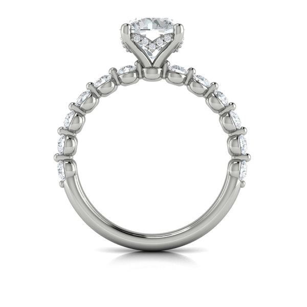 Classic Round Engagement Ring with Floating Diamond Band