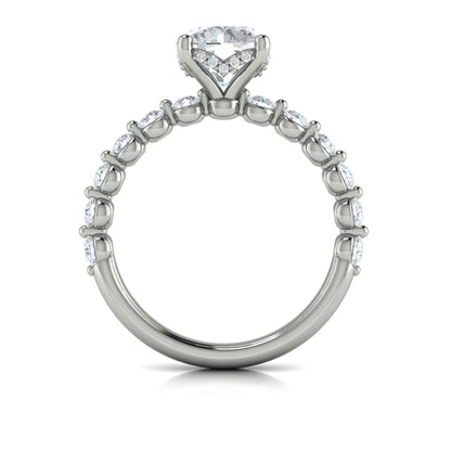 Classic Round Engagement Ring with Floating Diamond Band