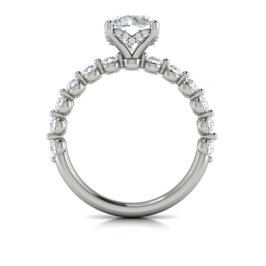 Classic Round Engagement Ring with Floating Diamond Band