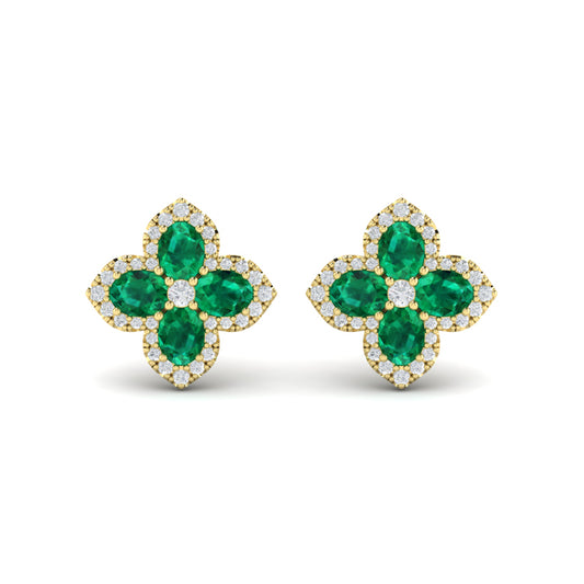 Petal Emerald Blossom Earrings