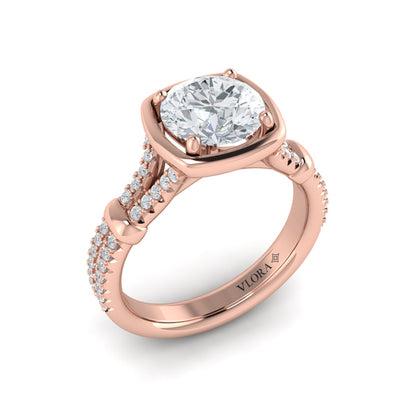 Diamond Frame Pavé Engagement Ring