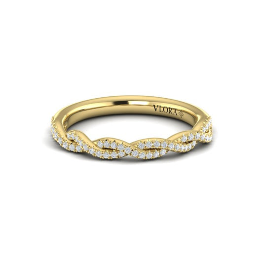 Matching Band for Twist Diamond Engagement Ring with Hidden Halo