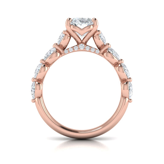 Cascade Oval Engagement Ring