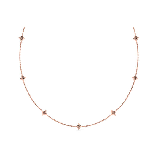 Diamond Cluster Multi Vlora Star Pendant Necklace