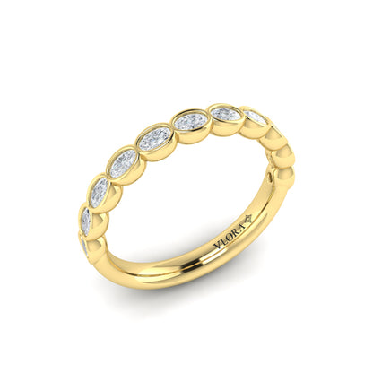 Matchign Band for Bezel Oval Diamond Band Engagement Ring