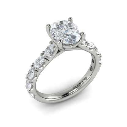 Diamond Accented Oval Engagement Ring