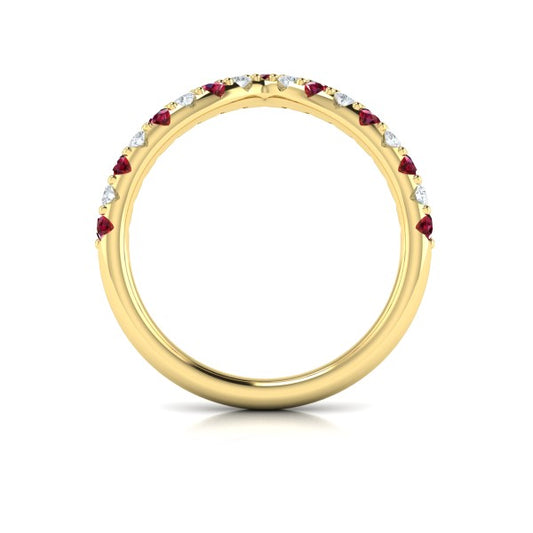 Ruby and Diamond Contour Band