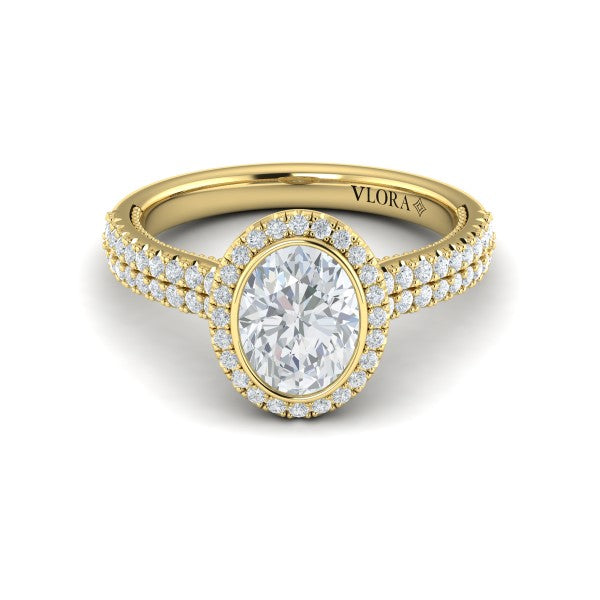 Regal Halo Oval Engagement Ring