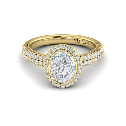 Regal Halo Oval Engagement Ring