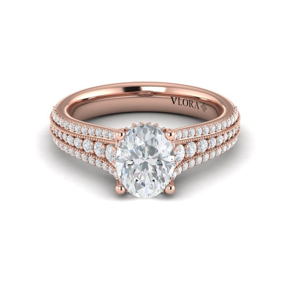 Elegant Oval Modern Vintage Engagement Ring