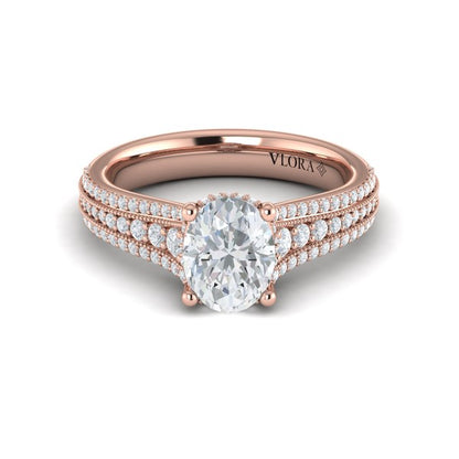 Elegant Oval Modern Vintage Engagement Ring