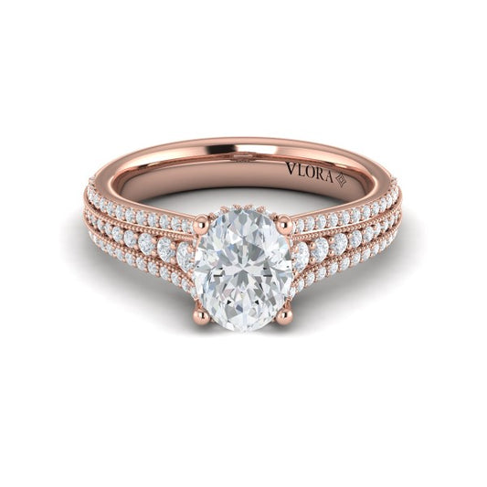 Elegant Oval Modern Vintage Engagement Ring