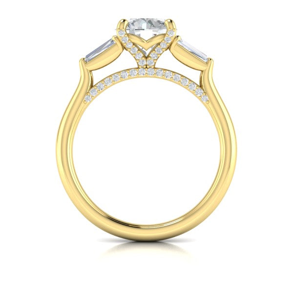 Crescendo Three Stone Engagement Ring