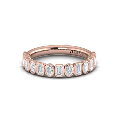 Geometric Bezel-Set Stackable Band