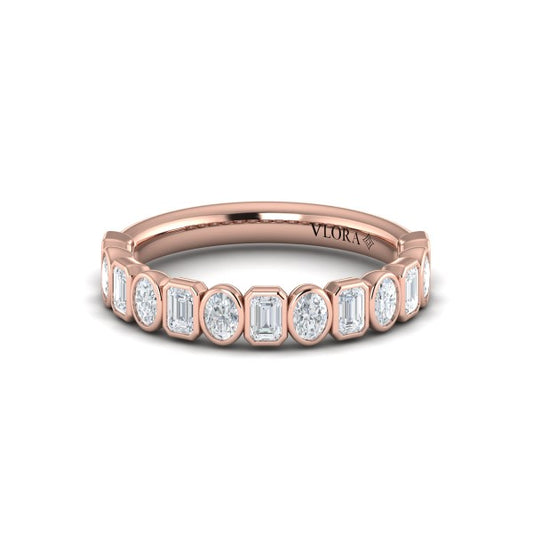 Geometric Bezel-Set Stackable Band