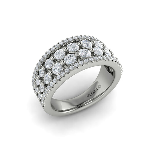 Diamond Multi-Row Statement Ring