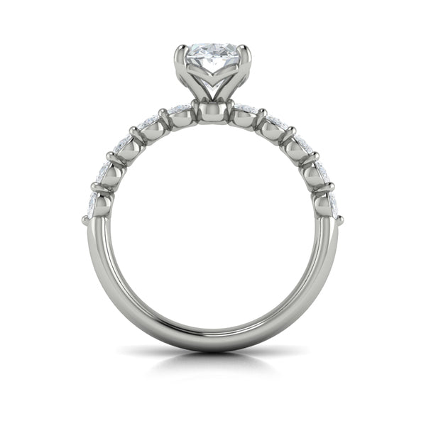 Oval Classic Engagement Ring in Platinum by Vlora Bridal