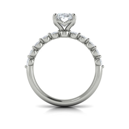Oval Classic Engagement Ring in Platinum by Vlora Bridal