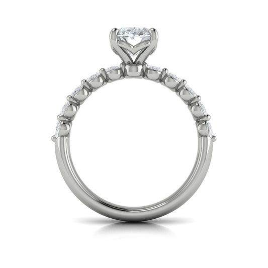 Oval Classic Engagement Ring in Platinum by Vlora Bridal