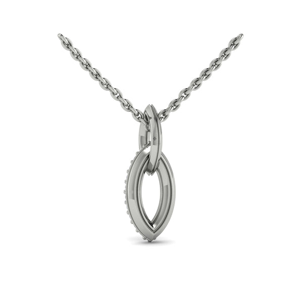 Open Navette Silhouette wtih Diamonds Pendant