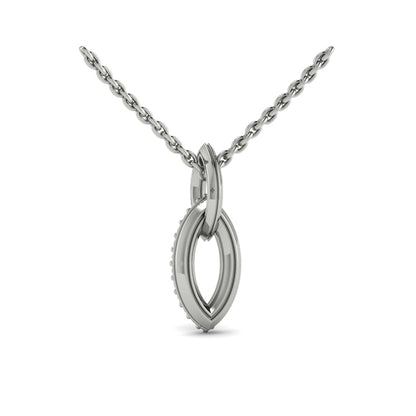 Open Navette Silhouette wtih Diamonds Pendant