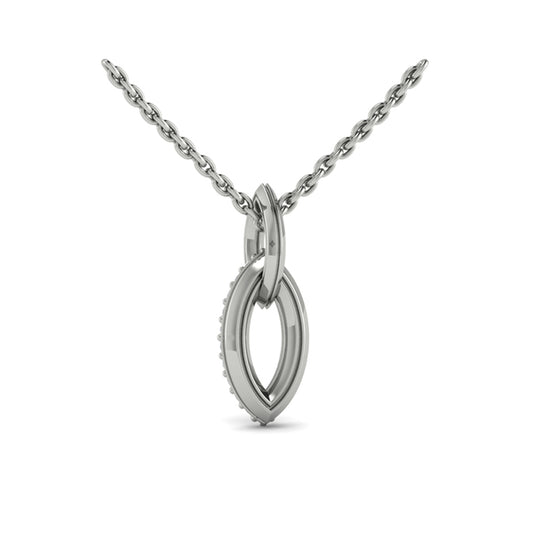 Open Navette Silhouette wtih Diamonds Pendant