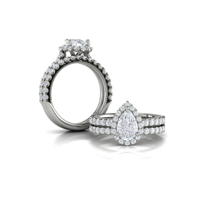 Matching Band for Timeless Pear Halo Engagement Ring