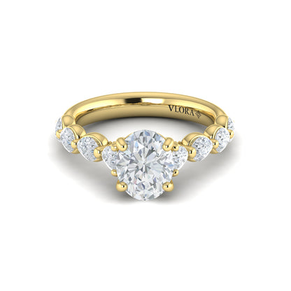 Cascade Oval Engagement Ring
